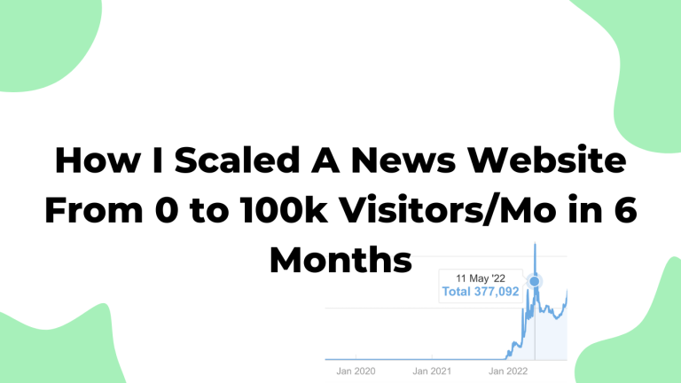 How I Scaled A News Website From 0 to 100k Visitors/Mo in 6 Months – SEO Case Study